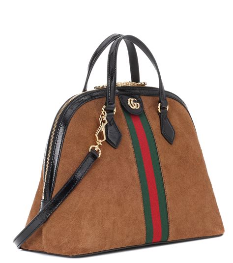 gucci dark brown suede shoulder bag|gucci dark brown leather bag.